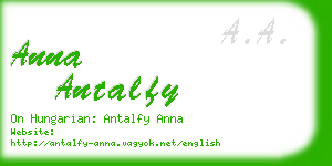 anna antalfy business card